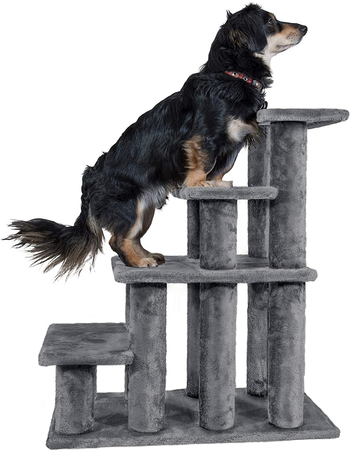 Steady Paws Multi-Step Pet Stairs for High Beds & Sofas - Gray, 4-Step