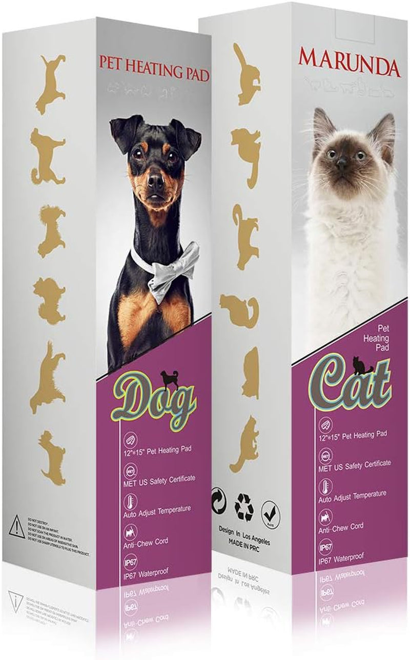 Pet Heating Pad,Cat Dog Electric Pet Heating Pad Indoor Waterproof,Auto Constant Temperature, Chew Resistant Steel Cord (Blue, Large)